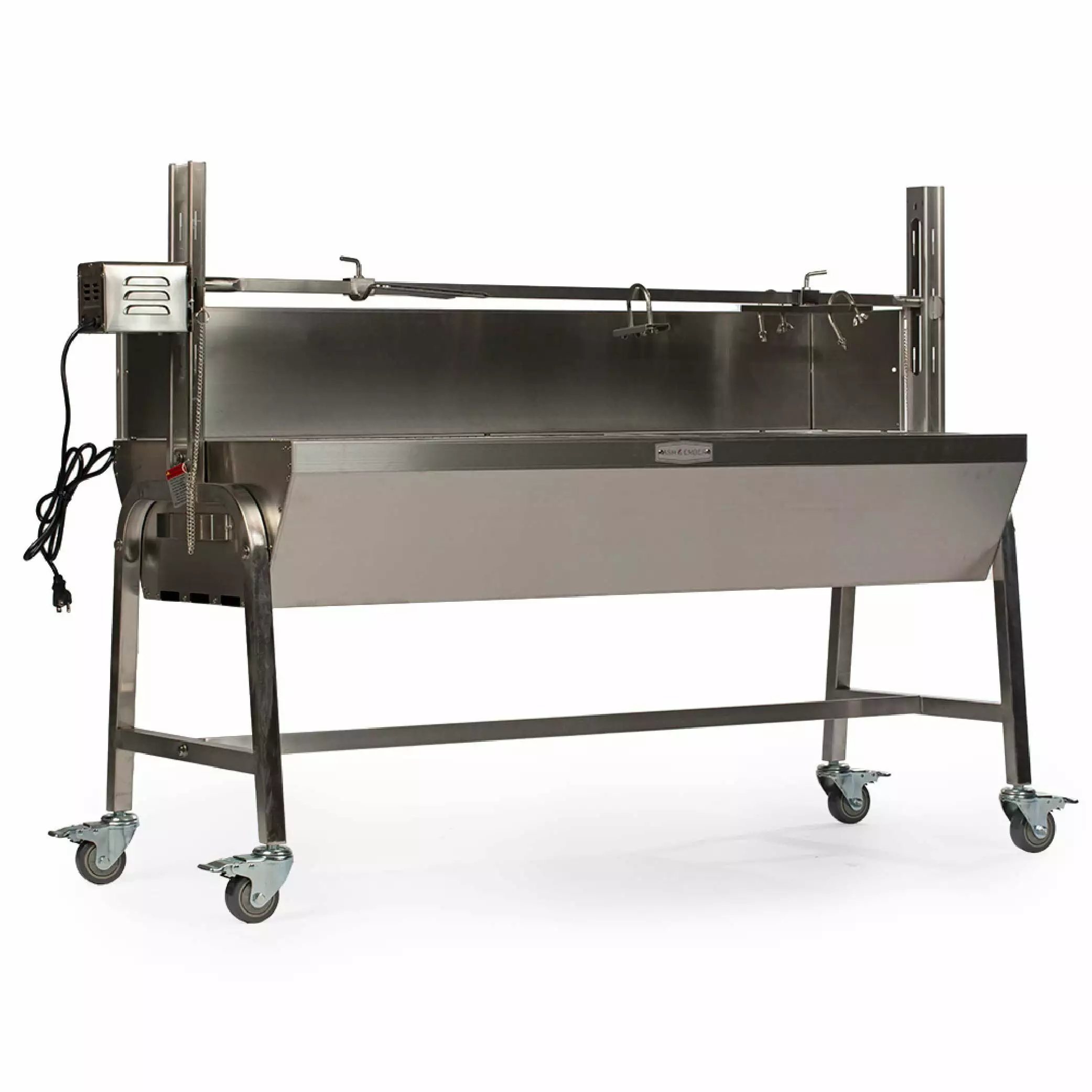 Titan Great Outdoors 13W Stainless Steel Rotisserie Grill Windscreen BBQ Spit Roasting up to 88 LB 13w