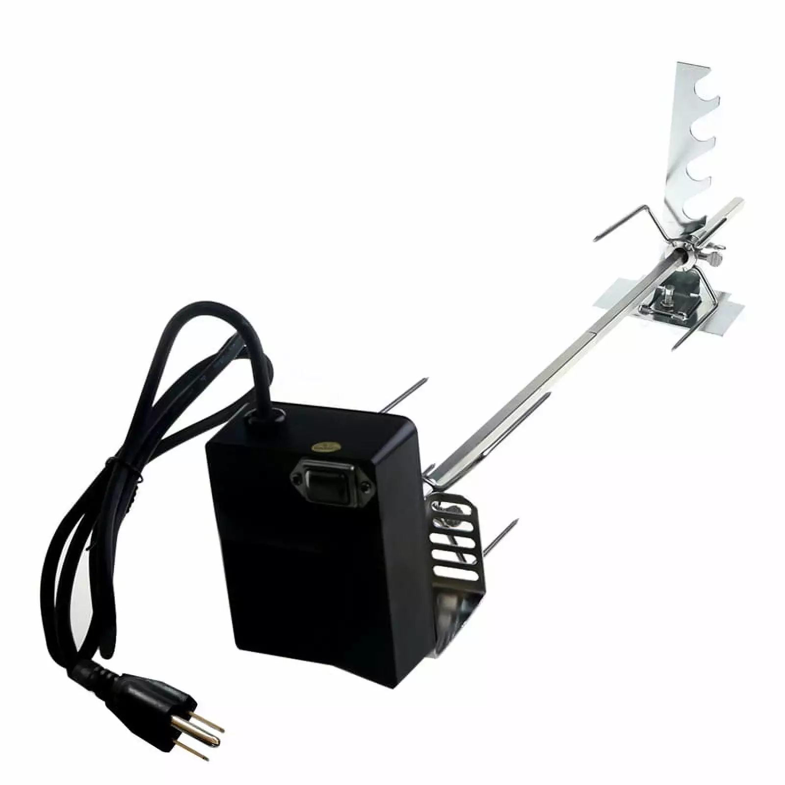 Universal Automatic Grill Rotisserie Kits 4W Electric Motor BBQ Bracket Spit Rod Fork Holders Us