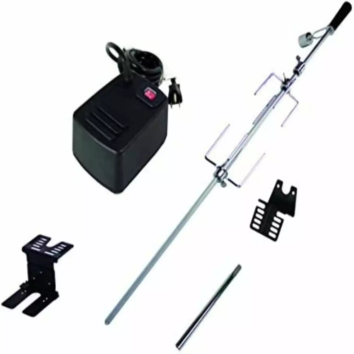 Universal Heavy Duty Rotisserie Kit Grills Black & Silver