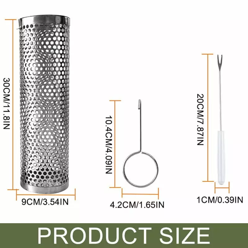 Rolling Grill Outdoor BBQ Stainless Steel Round Grill Campfire Grill Camping Picnic Cookware 11.81x3.54x3.54inch One