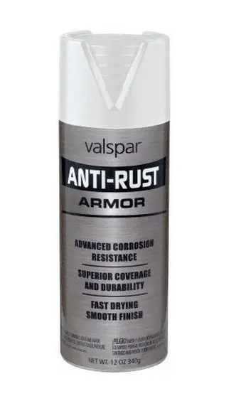 Valspar 044.0021941.076 Anti-Rust Armor Spray Paint Semi-Gloss White 12 Oz
