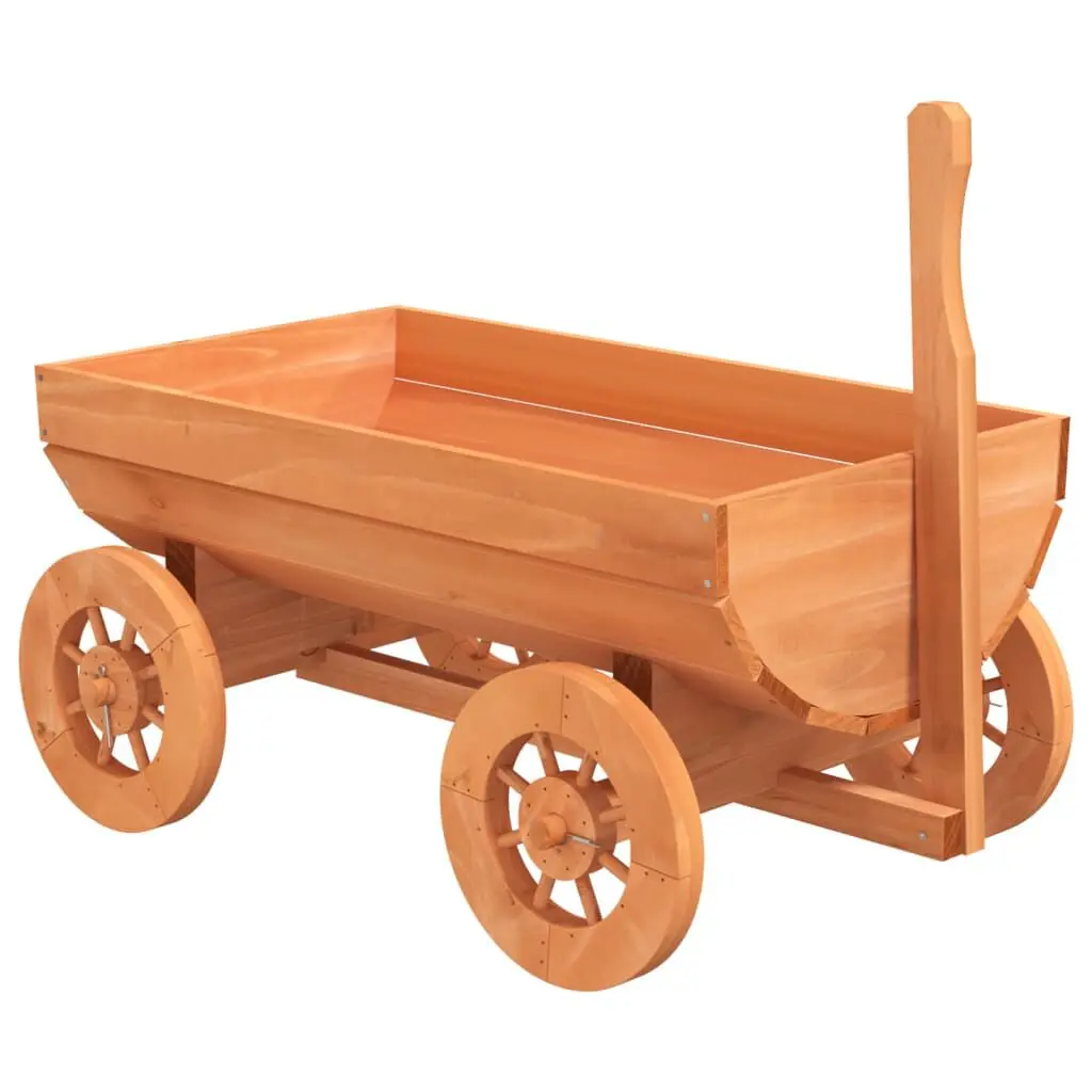 Decorative Wagon 27.6x16.9x21.3 Inches Solid Wood Fir Rustic Garden Decor