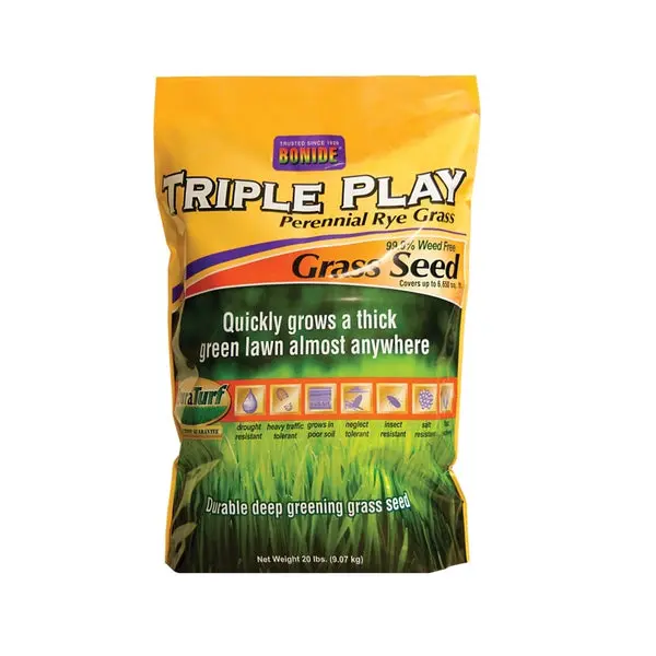 Bonide 60277 Triple Play Rye Grass Seed 20 Lbs High Quality Lawn Seed