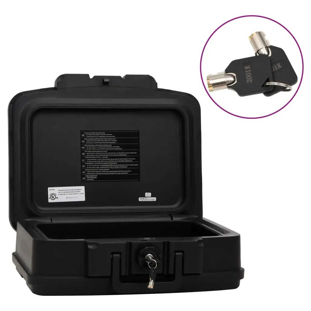 Secure Box Black 17.3x14.6x6.5 Inches Documents and Valuables