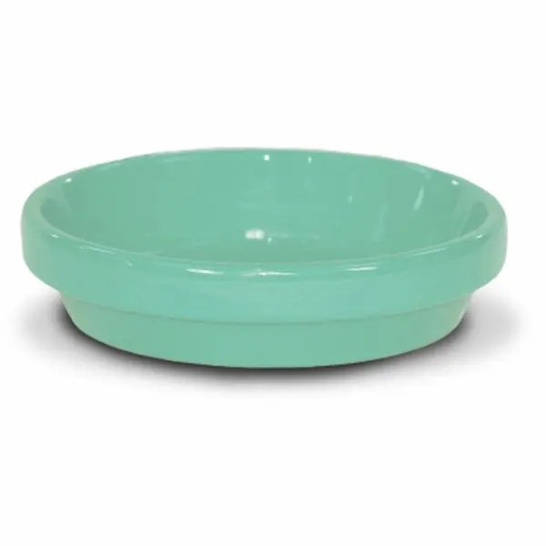 Ceramo Powder Coated Ceramic Saucer 3.75 Inch Plant Pot Tray Sage Green