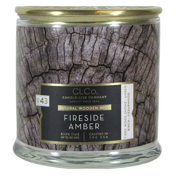 Candle Lite Fireside Amber Wood Wick Candle 14 OZ 4330669