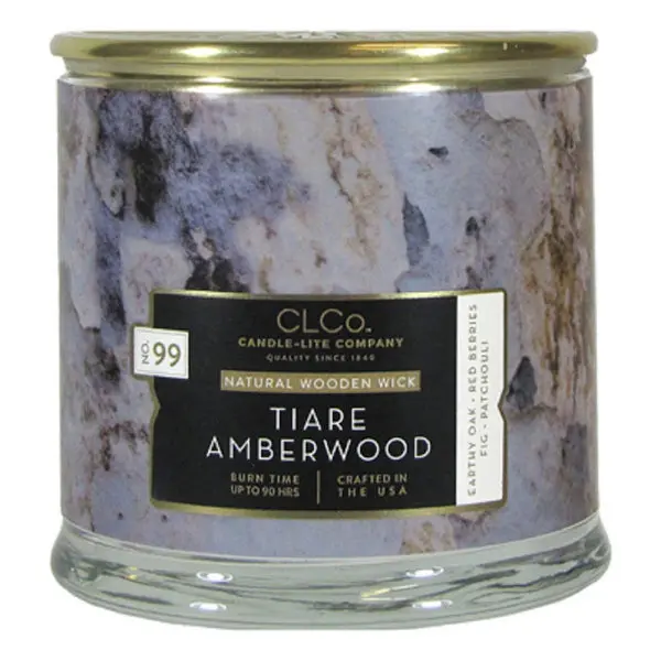 Candle Lite Tiare Amberwood Wood Wick Candle 14 OZ 4330688