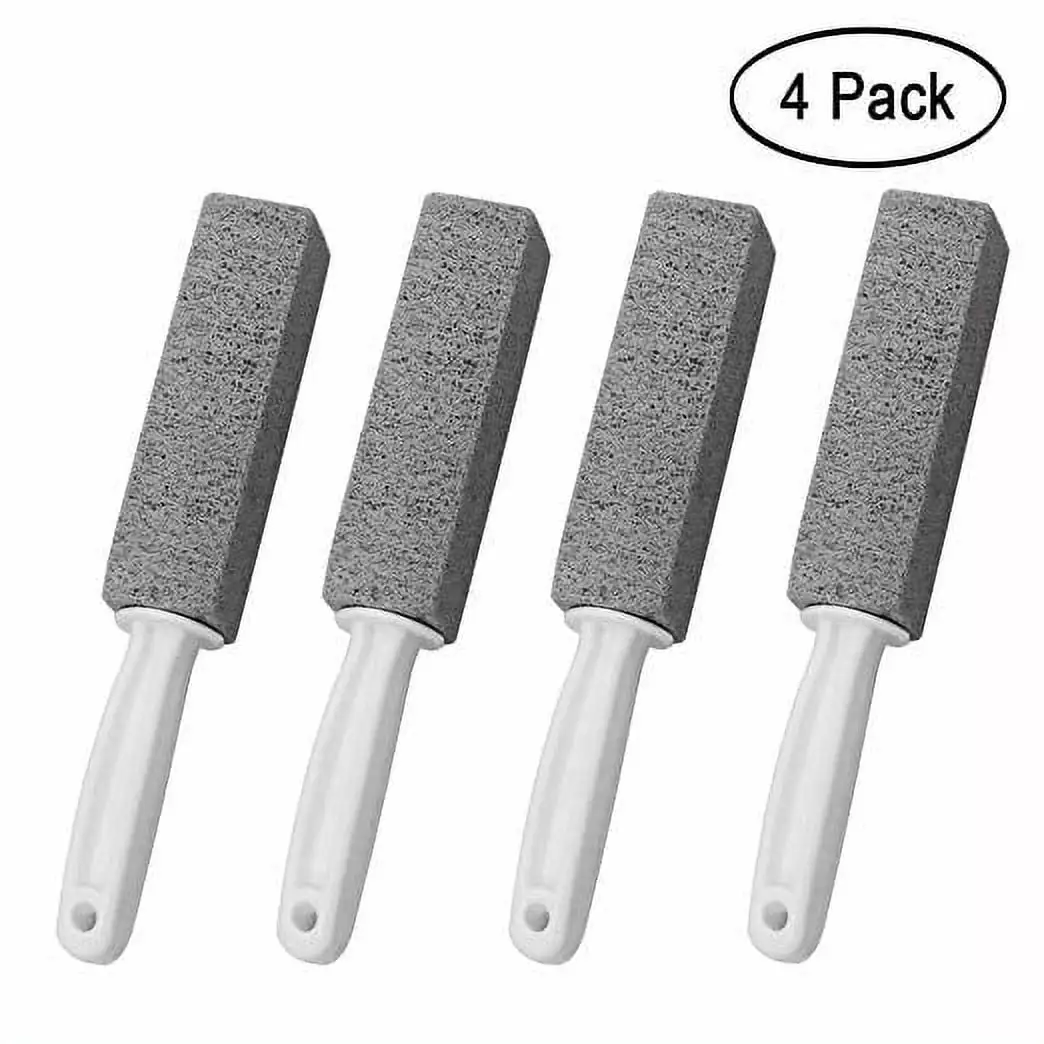 Pumice Cleaning Stone Handle Toilet Bowl Ring Remover and Grill Griddle Cleaner 4 Pack