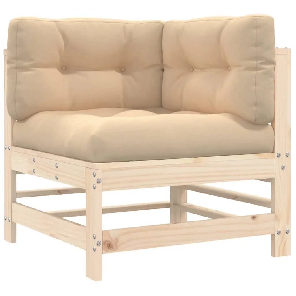 Corner Sofa Cushions Solid Wood Pine Modern Living Room Furniture