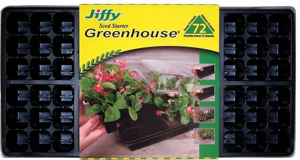 Jiffy T72H Easy Grow Greenhouse Plant Seed Tray Kit 11x22 Inches Seed Starting