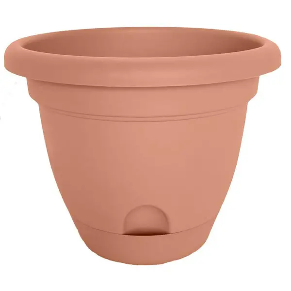 Bloem LP1046 Lucca Self-Watering Plastic Planter 10 Inch Terra Cotta Indoor Outdoor Flower Pot