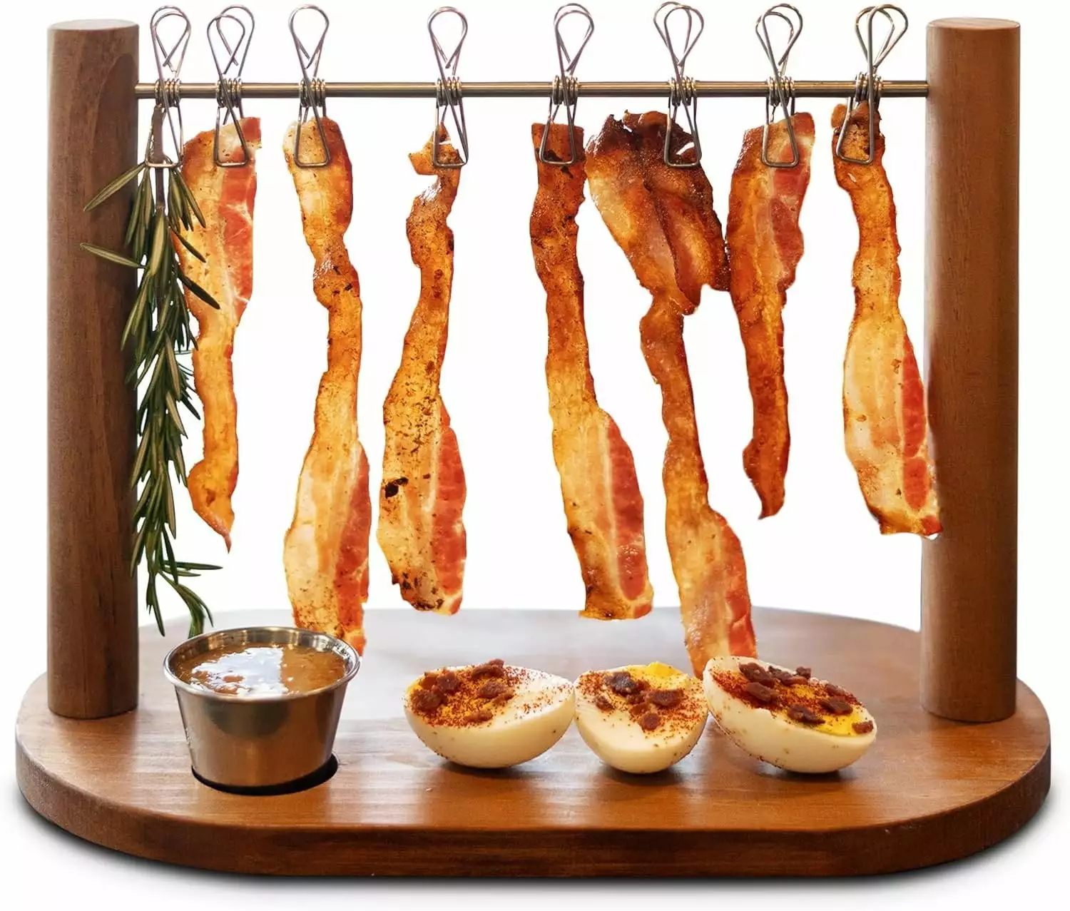 Back Bay Outfitters Wooden Bacon Serving Dish Entertaining - Unique Gift Dad or New Home Pack
