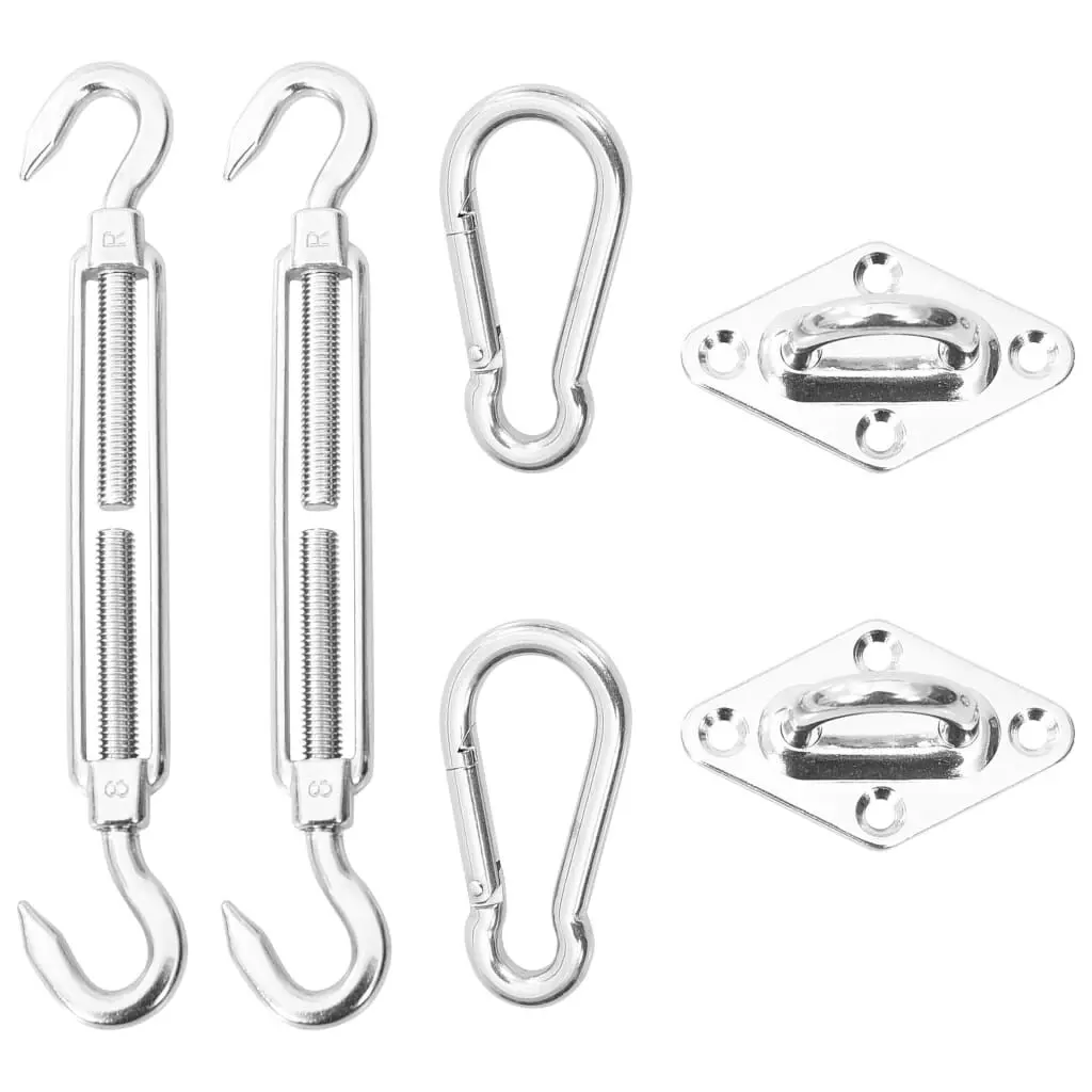 6 Piece Sunshade Sail Mounting Kit Stainless Steel Shade Installation