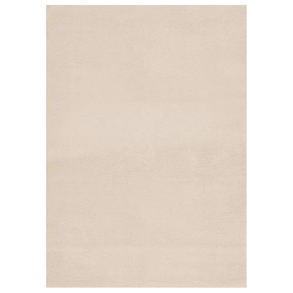 Shaggy Rug Beige 7x9 Feet Polyester Soft Living Room Carpet