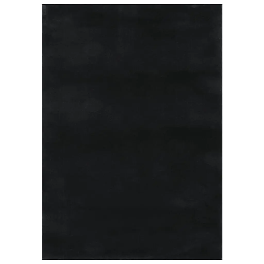 Shaggy Rug Black 7x9 Feet Polyester Soft Living Room Carpet