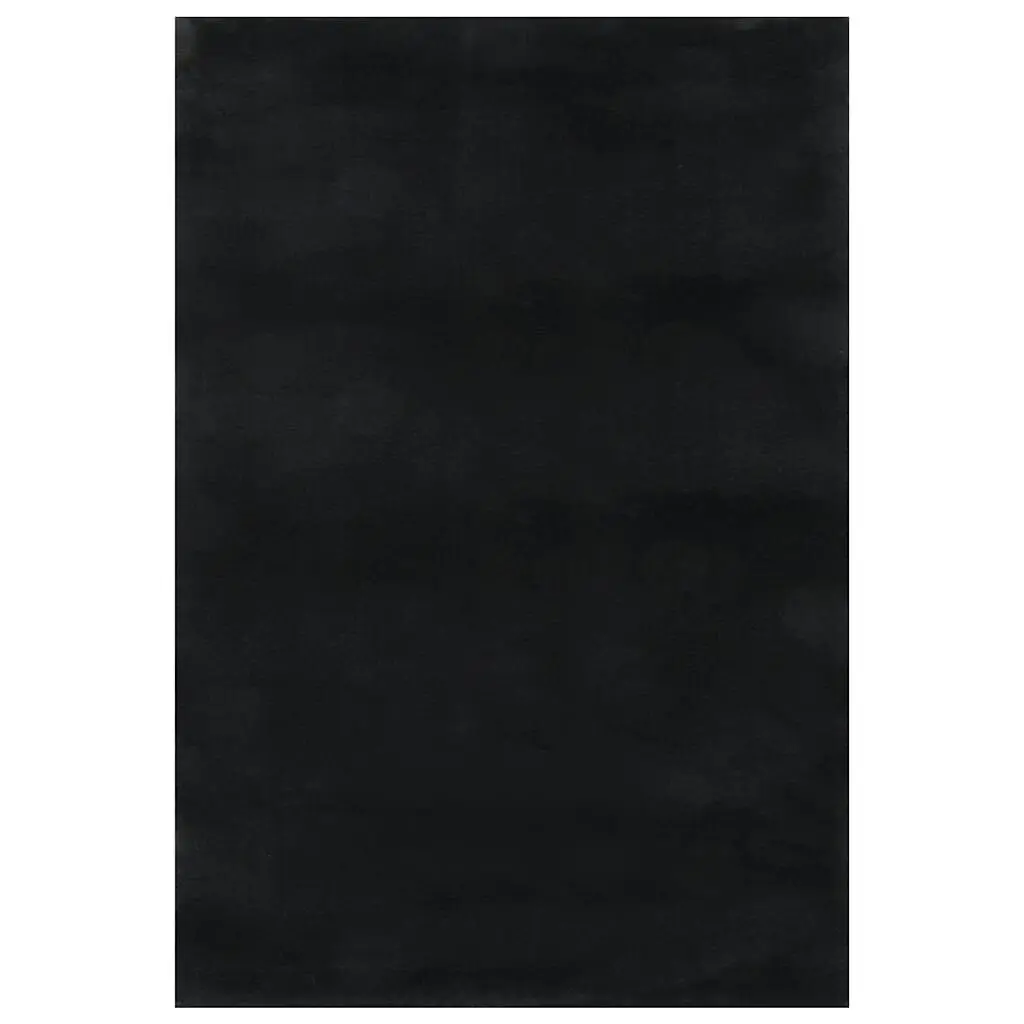 Shaggy Rug Black 8x10 Feet Polyester Soft Living Room Carpet