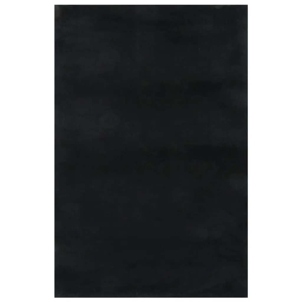 Shaggy Rug Black 8x11 Feet Polyester Soft Living Room Carpet