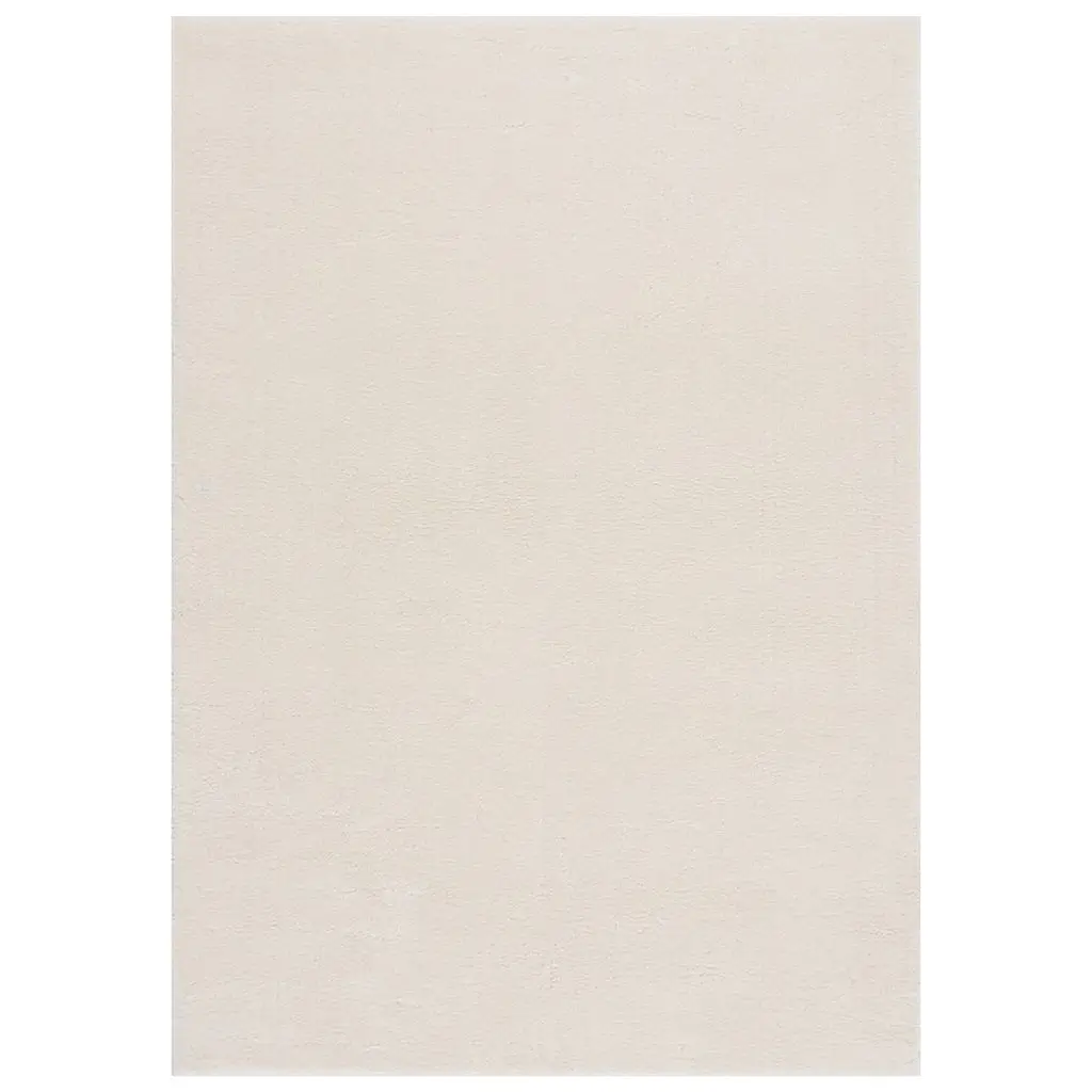 Shaggy Rug Cream White 7x9 Feet Plush Polyester Bedroom Carpet