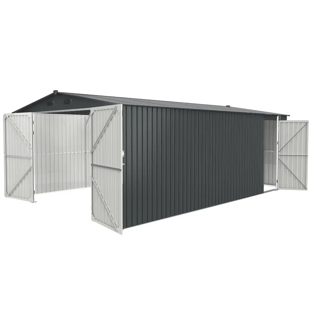 Outdoor Storage Shed 20x13 Ft Metallic Garden Shed Backyard Utility Tool chery