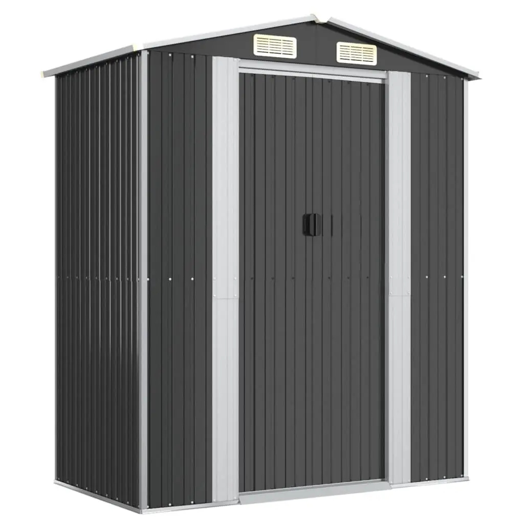 Garden Shed Anthracite 75.6x42.5x87.8 Inches Galvanized Steel Outdoor Storage