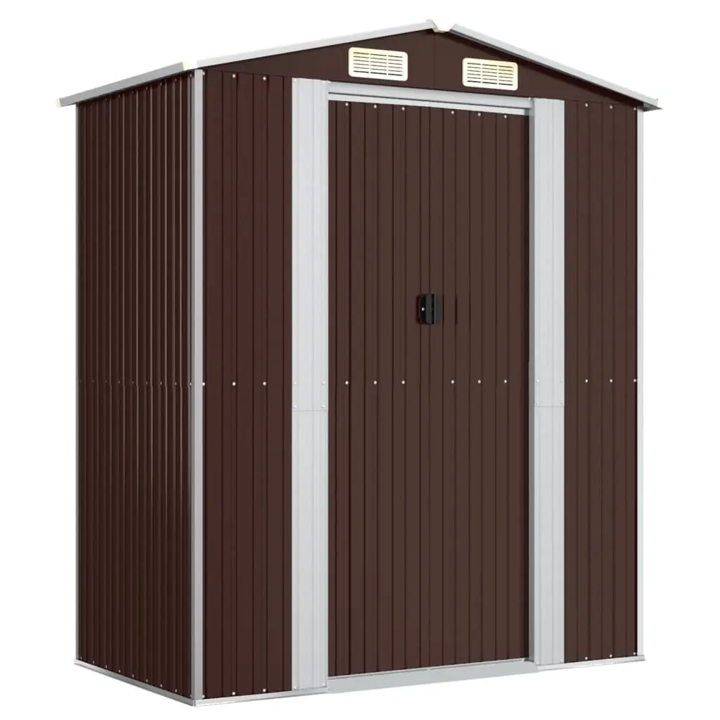 Garden Shed Dark Brown 75.6x42.5x87.8 Inch Galvanized Steel Storage