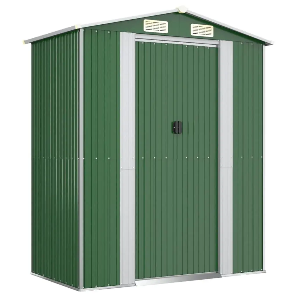 Garden Shed Green 75.6x42.5x87.8 Inch Galvanized Steel Outdoor Storage