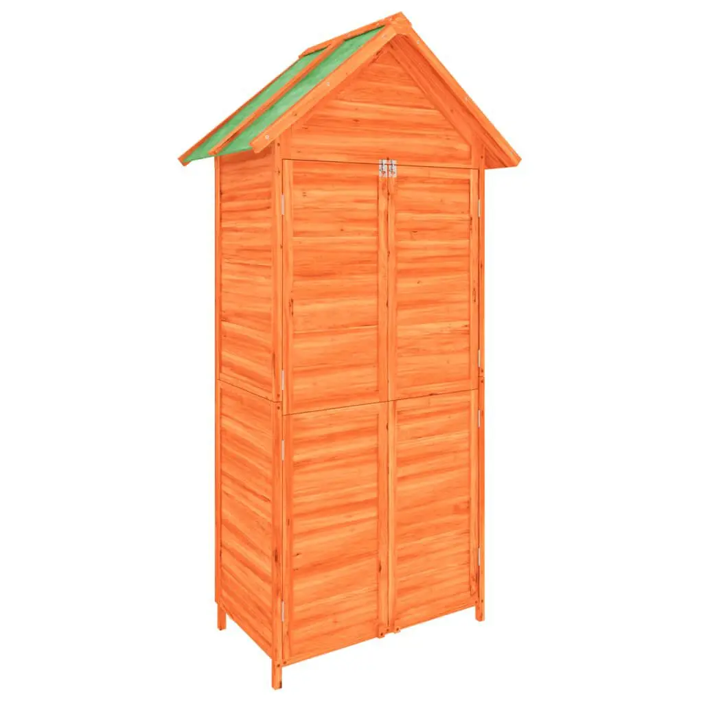 Garden Tool Shed Brown 35x20.7x68.9 Inches Solid Wood Pine Outdoor Storage
