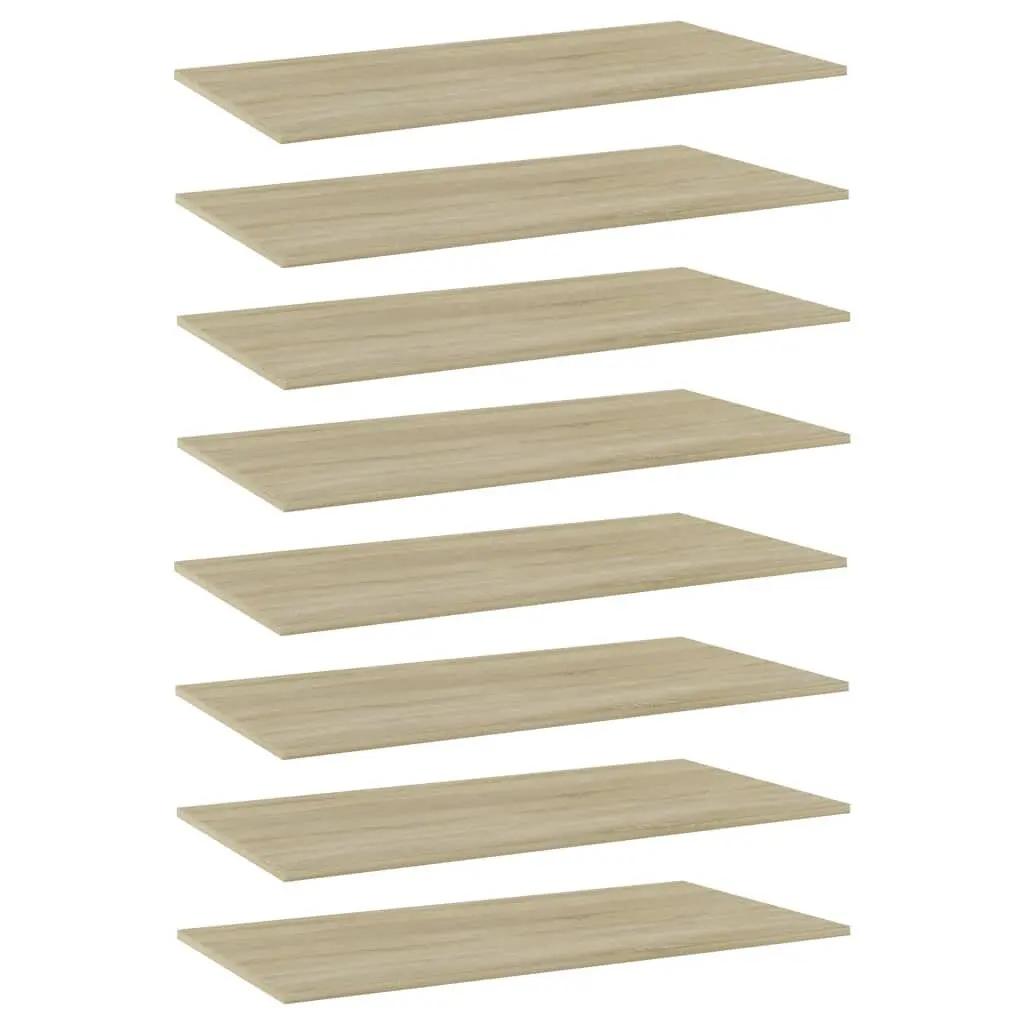 8 Piece Bookshelf Boards Sonoma Oak 31.5x11.8x0.6 Inches Engineered Wood DIY Shelf Kit