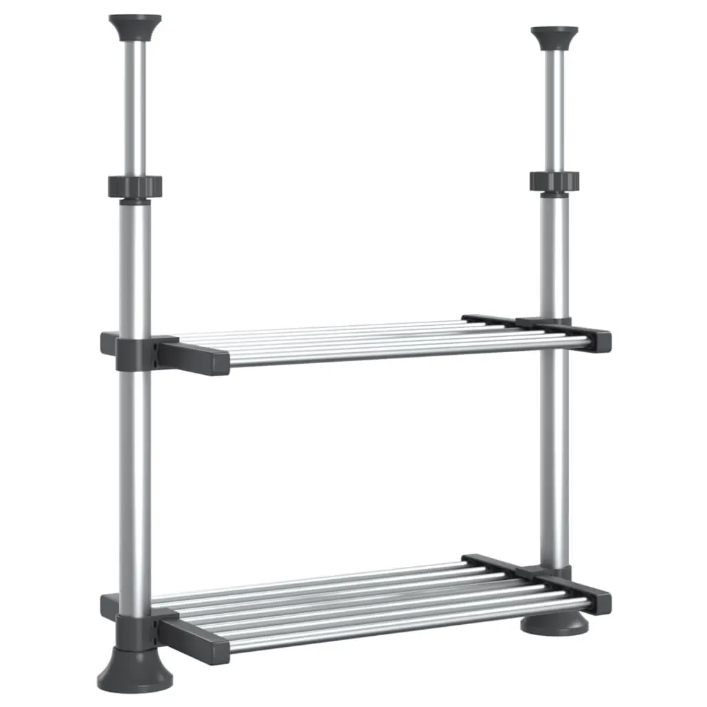 19.7x9.8x19.7-27.6 Inch Aluminum Kitchen Shelf Space Saving Storage