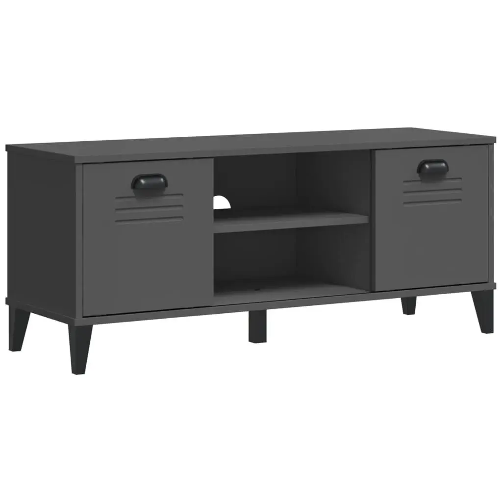 Shoe Bench VIKEN Anthracite Gray 41.7x13.8x17.7 Inch Engineered Wood Entryway Storage