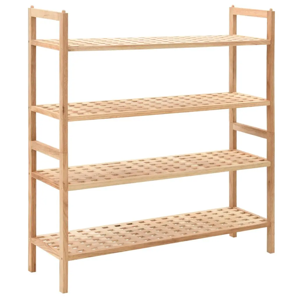 Shoe Rack Solid Walnut Wood 27.2x10.2x31.9 Tall Entryway Storage