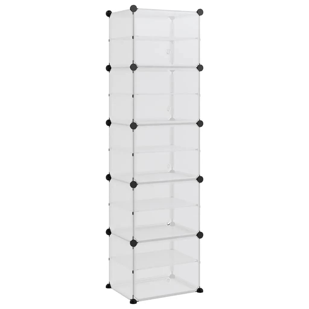 Shoe Rack Transparent 17.3x12.4x60.4 PP Entryway Organizer