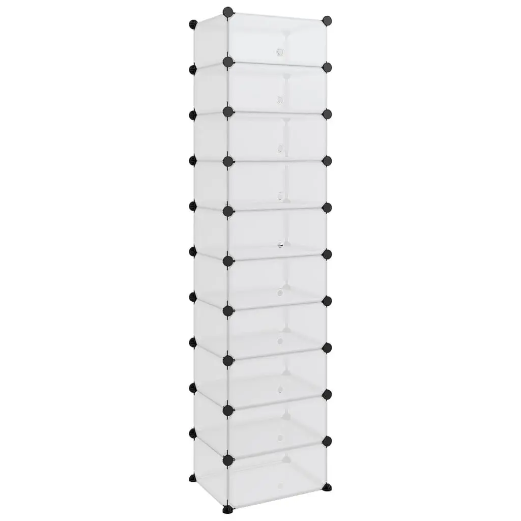 Shoe Rack Transparent 17.3x12.6x68.5 PP Entryway Organizer