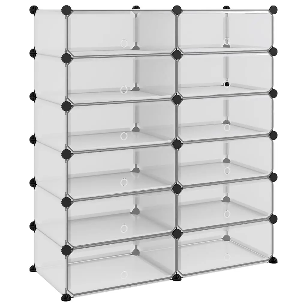 Shoe Rack Transparent 37.2x14.4x41.7 PP Entryway Organizer