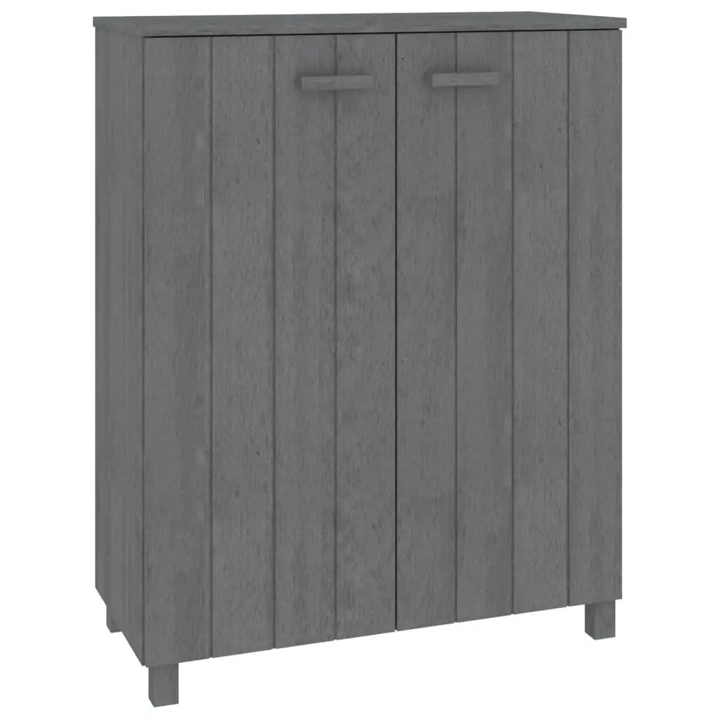 Shoe Cabinet HAMAR Dark Gray 33.5x15.7x42.5 Inches Solid Wood Pine