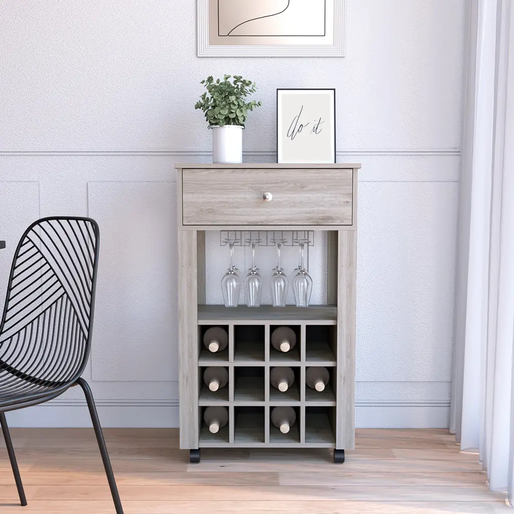 Margh Bar Shopping Basket Drawer Light Gray Particle Board depot e-shop