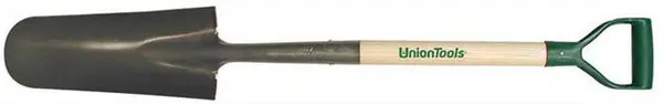 Union Tools 47107 Round Point Drain Spade 4.75 Inch X 14 Inch Heavy Duty Garden Shovel