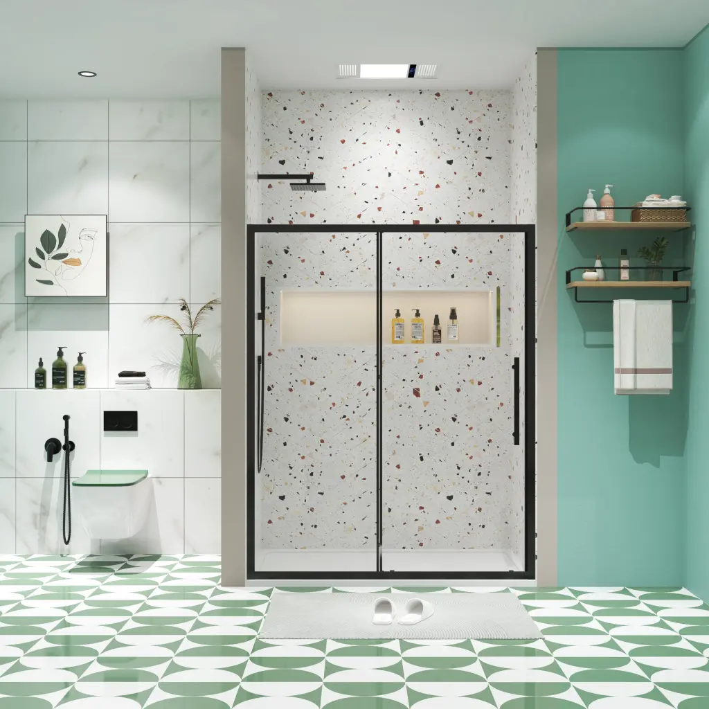 56 Inch Sliding Shower Door 1/4 Inch Tempered Glass pro shower