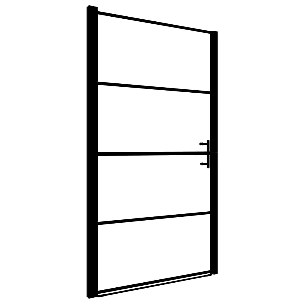 Shower Door Frost Tempered Glass 39.4x70.1 Inches Black Pivot Bathroom Door