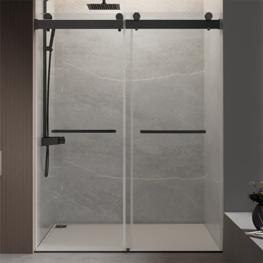 68 to 72 Inch Double Sliding Frameless Soft Close Shower Door Bathroom bathininc