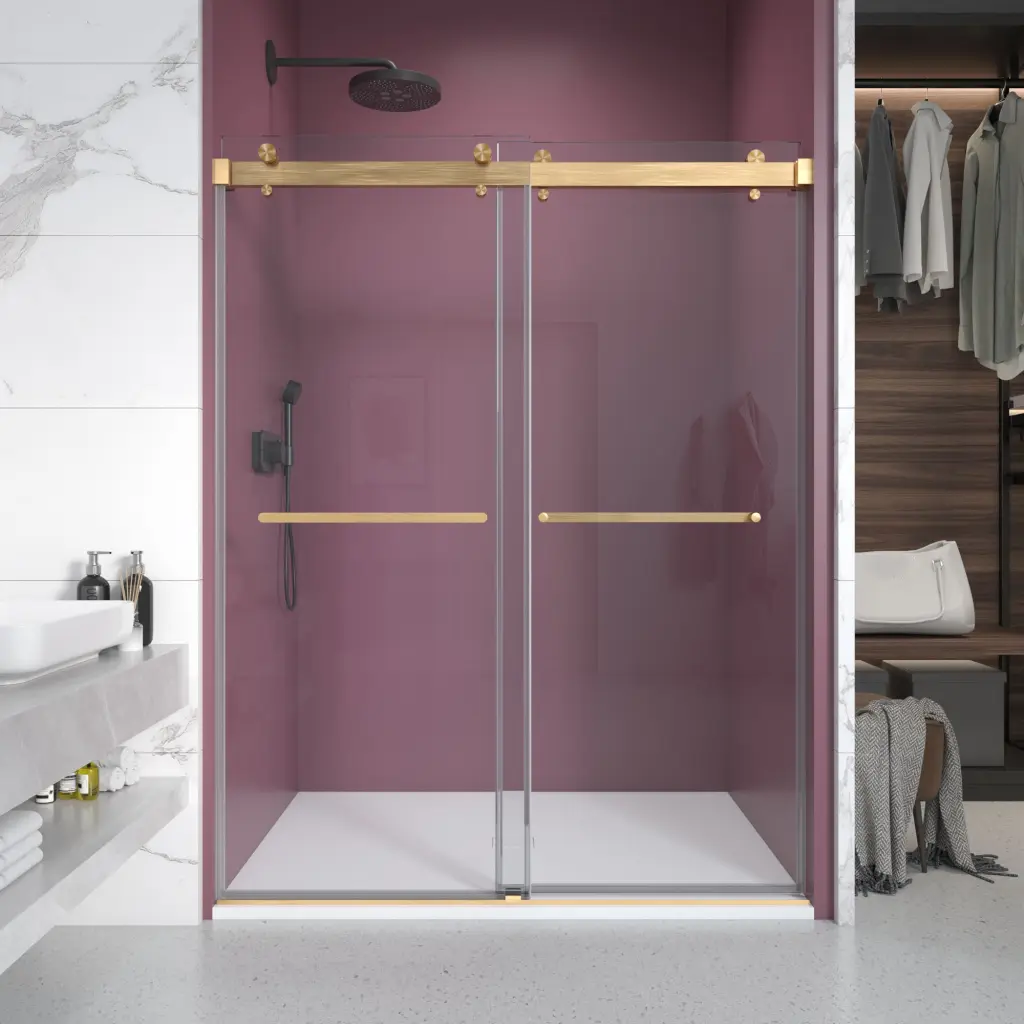 68 Inch 72 Inch W X 76 Inch H Double Sliding Frameless Shower Door 3 8 Inch Glass innvonitiz showerdoor
