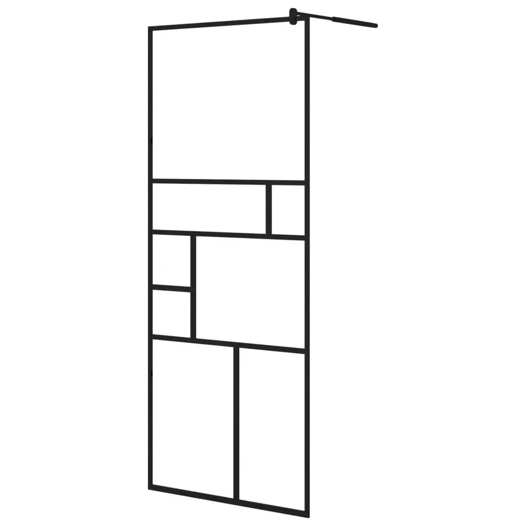 31.5x76.8 Inch Black ESG Glass Walk- Shower Wall Panel