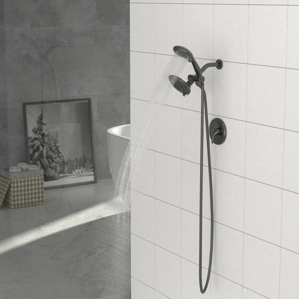 Multi Function Dual Shower Head System 5 Inch Rain Showerhead and Handheld lordear