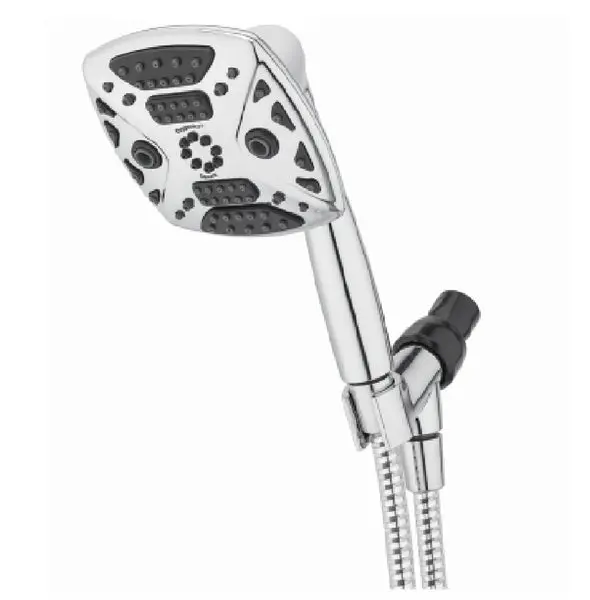 Square Chrome Handheld Shower Head Multiple Spray Settings Oxygenics