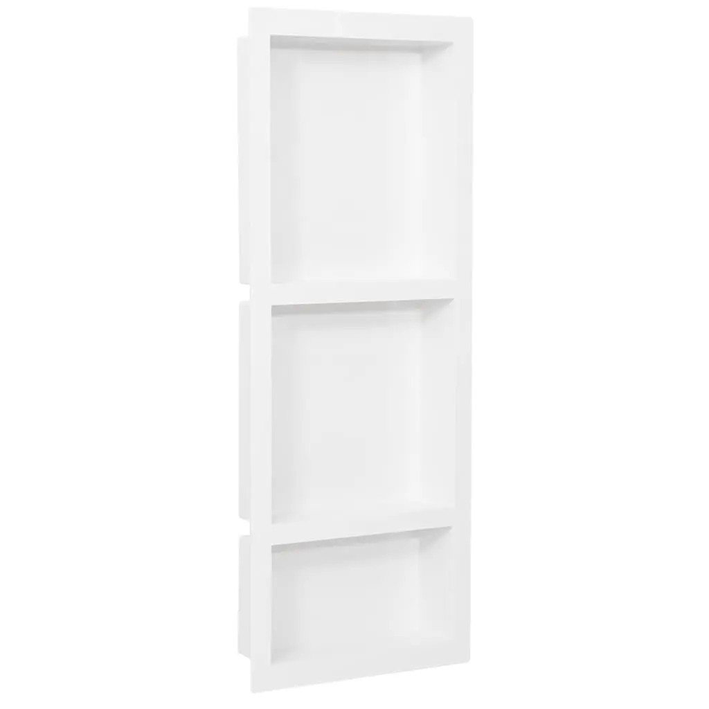 Shower Niche 3 Compartments High Gloss White 16.1x39x3.5 Inches