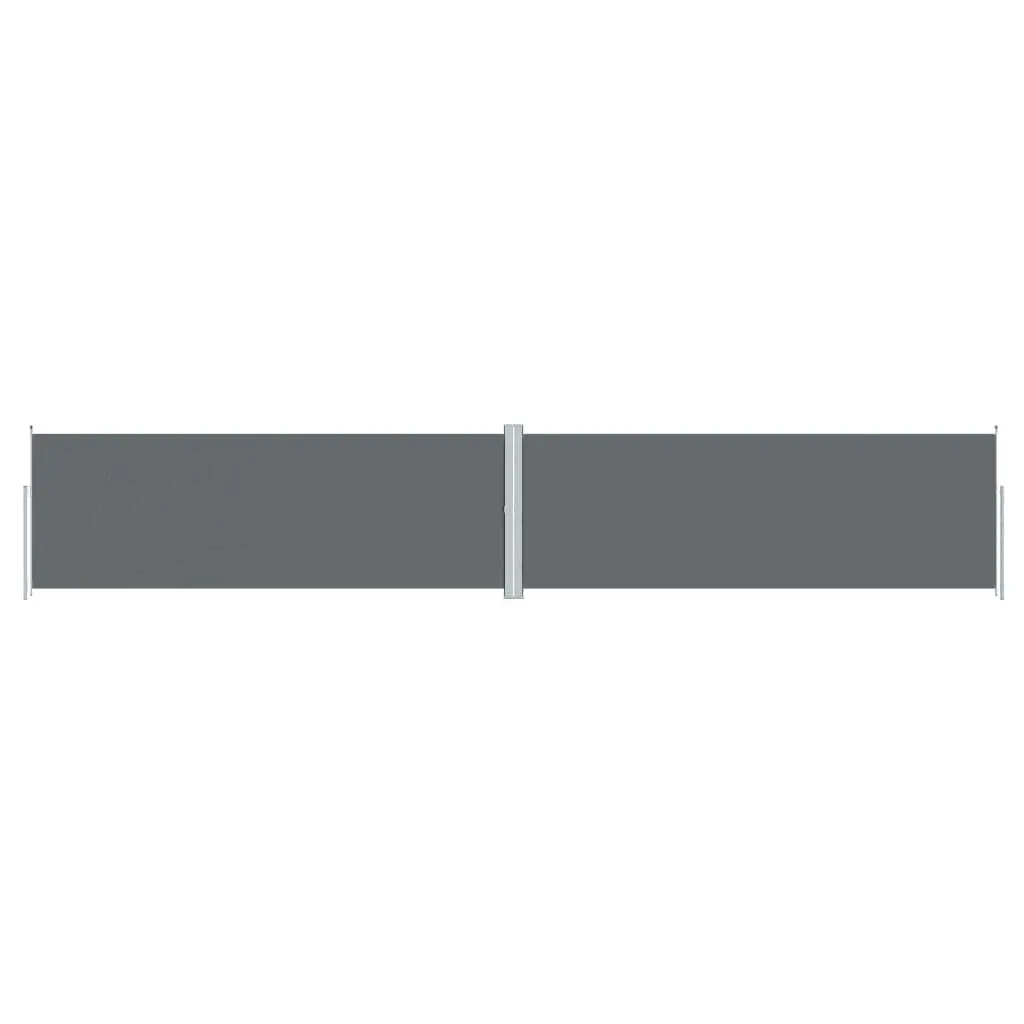 Retractable Side Awning Anthracite 70.9x393.7 Inches Outdoor Sun Shade