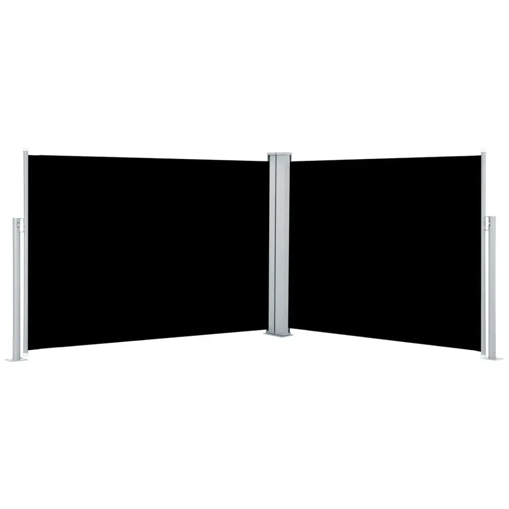 Retractable Side Awning Black 39.4x393.7 Inches UV Protection Outdoor Shade