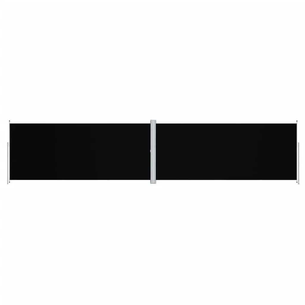 Retractable Side Awning Black 86.6x393.7 Inches Large Outdoor Sun Shade