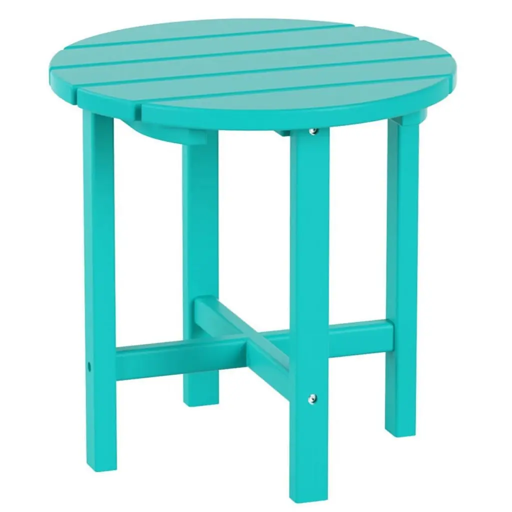 Afuera Living Contemporary Round 18 Inch Adirondack Side Table Turquoise