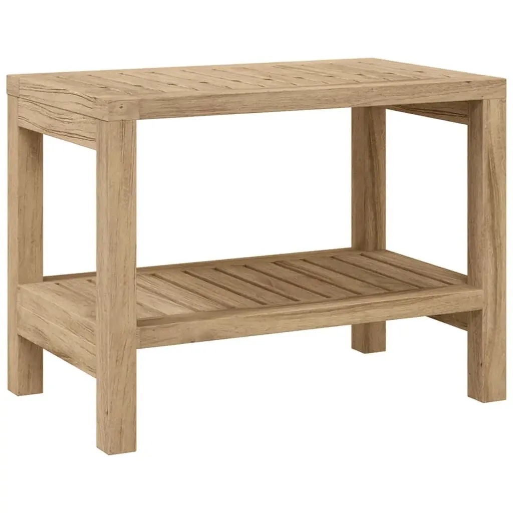 Bathroom Side Table 23.6x11.8x17.7 Inches Solid Wood Teak Home Decor